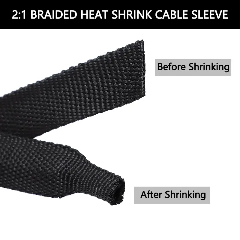 1~50m PET Braided Cable Sleeve Heat Shrink Tube Insulation Flam Retardant Shrinkable Wire Wrap Sheath Protection Cable Organizer - Image 3