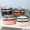 2024 Waterproof PVC Women Cosmetic Bag Portable Traveling Leather Toiletries Big Capacity Travel Makeup Organizer 1