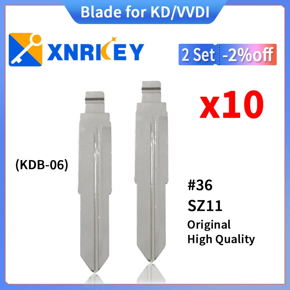 

XNRKEY 10 Pcs 36# SZ11 Original High Quality Blade for KD/VVDI Remote Key Replacement Metal Blank Uncut Blade