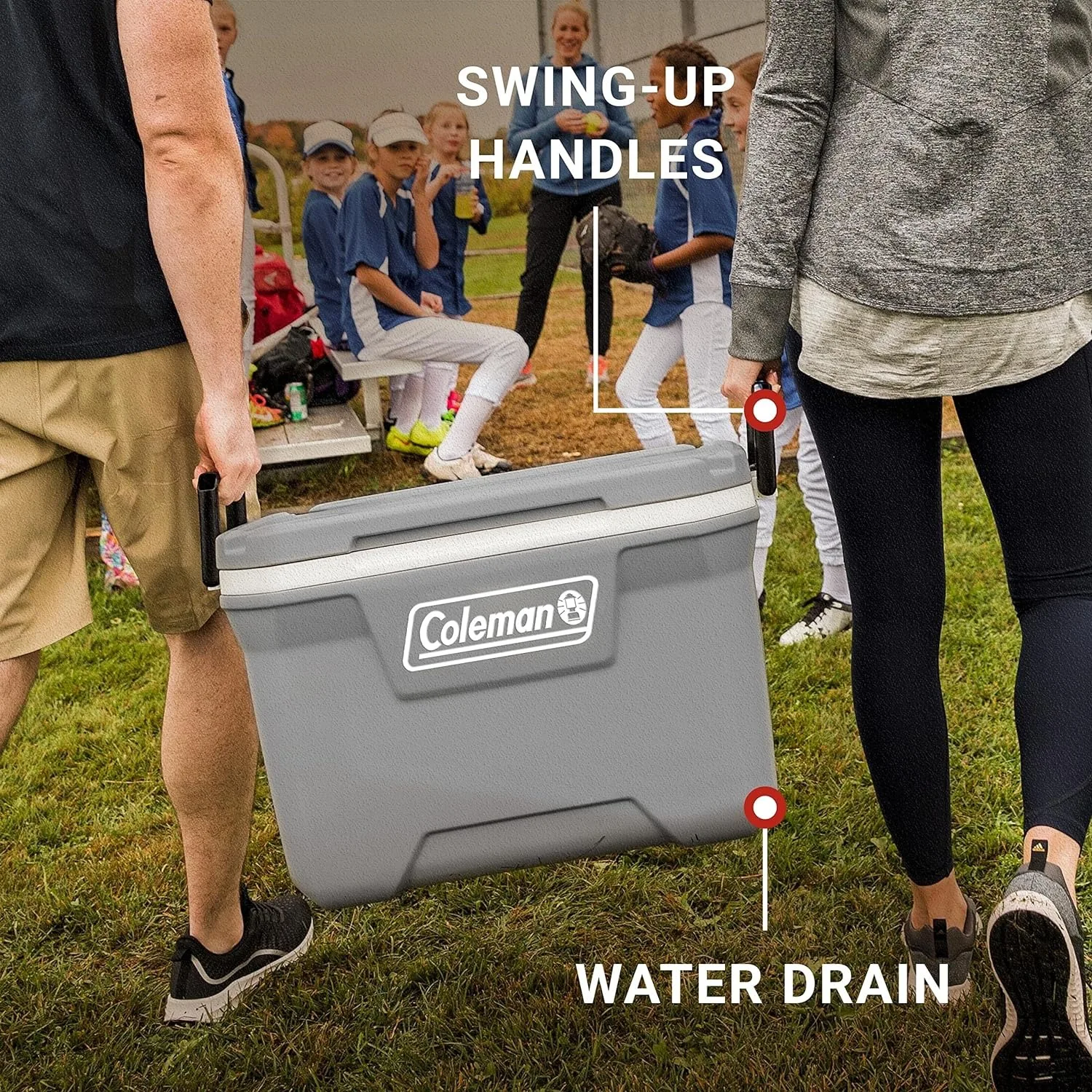 316 Series Insulated Portable Cooler with Heavy Duty Handles, Leak-Proof Outdoor Hard Cooler Keeps Ice for up to 5 Days