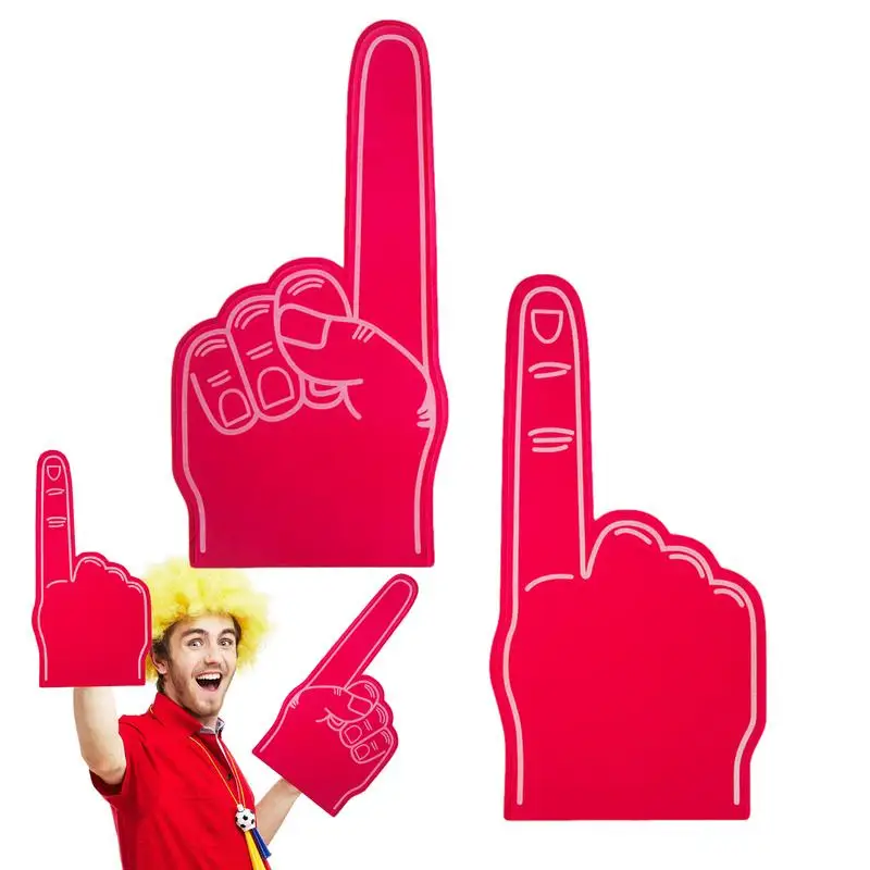 Foam Fingers 18 Inch Single Finger Cheer Gloves Cheerleading Props We'Re Number 1 Foam Hand for Sports Events Games School