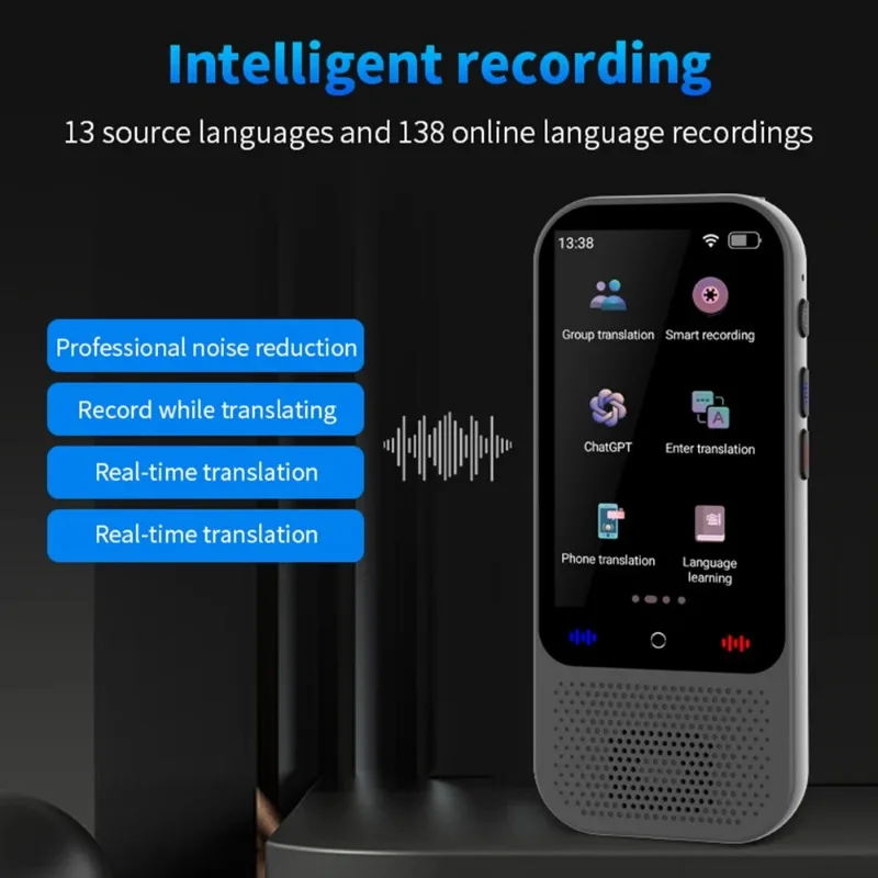 S80 Pro Portable Translator Device 138 Real-time Languages Online & Offline 3.54inch Smart Voice Translation for Foreign Travel