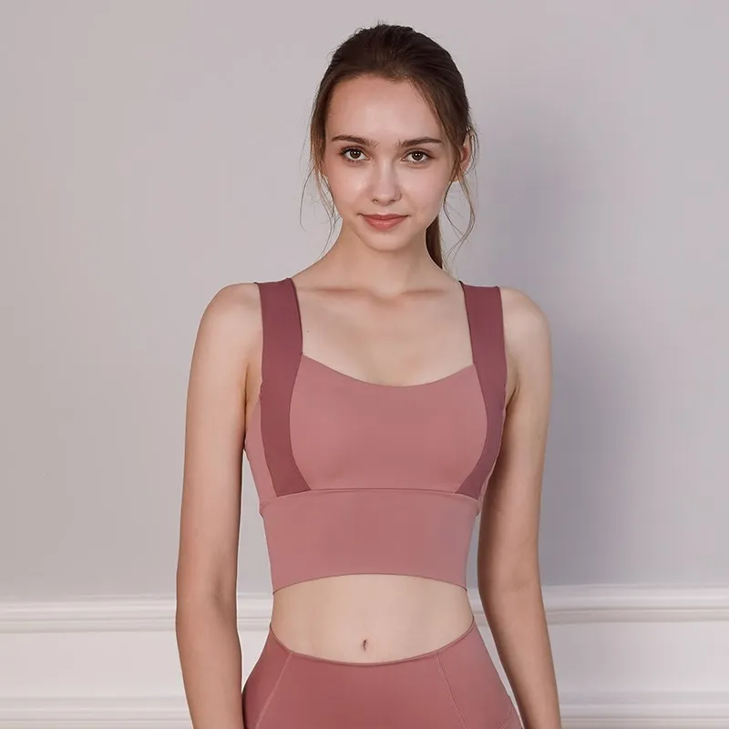 Women Sexy Width Strap Sports Bra Athletic Vest Gym Workout Shirt Sportswear Gym Fitness Underwear Push Up Yoga Crop Top Bras