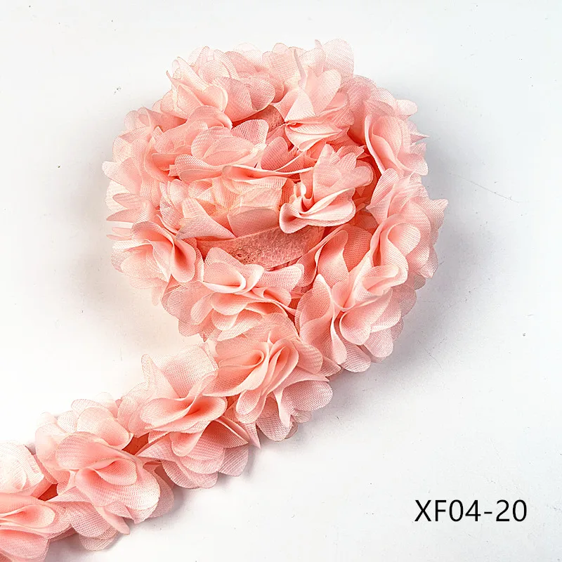 26 flower 14 color 3D Chiffon Flowers DIY 5cm Width lace trim lace ribbon decoration clothes accessories XF04