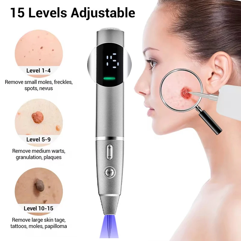 Laser Plasma Pen Skin Tag Remover Freckle Black Dot Papilloma Warts Mole Pimples Tattoo Removal Laser Pen Beauty Care Tools