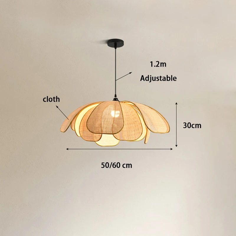 الثريا المصنوعة يدويًا من الروطان الطبيعي بتصميم ا...