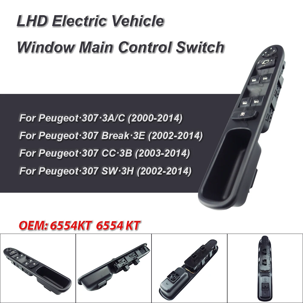 6554KT LHD Master Electric Power Window Control Switch For Peugeot 307  307SW 307CC 6554.KT - AliExpress