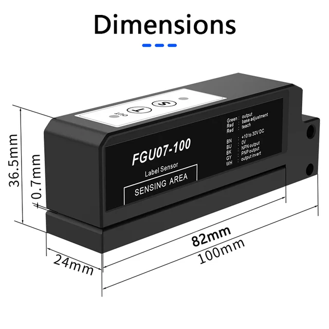 FUWEI FGU07-100 Transparent Label Detection for Labeling Machines Electric Eye Slot Type Label Sensor 5