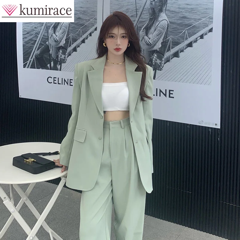 Spring/Summer 2024 Korean Edition New Temperament High End Professional Light Maturity Style Suit Two Piece Set Anti Smash Bra smash