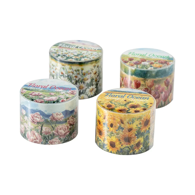 1pcs/1lot 장 접착 테이프 꽃의 바다 종이 마스킹 테이프 정크 저널 스크랩북 스티커 일본어
