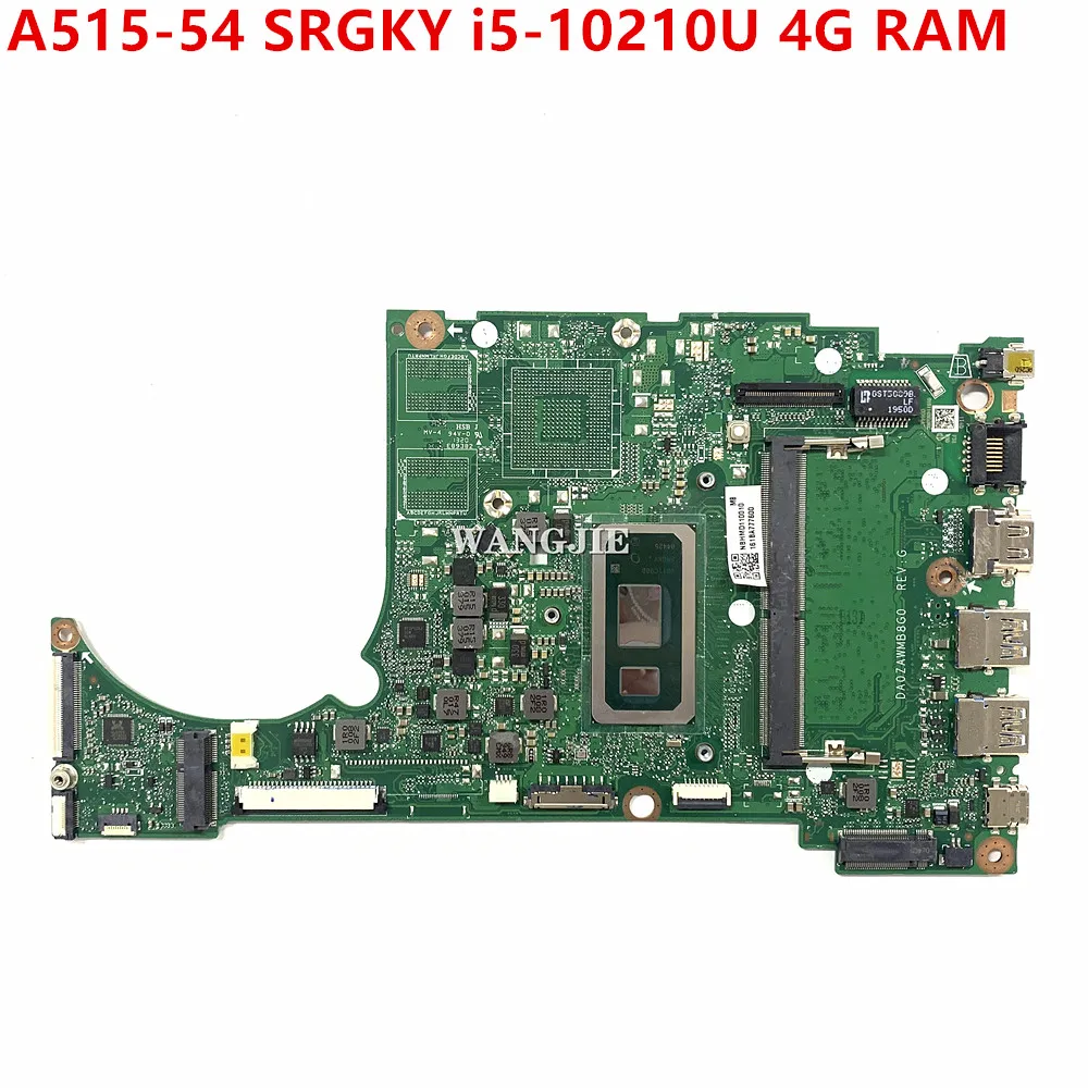 

DA0ZAWMB8G0 Mainboard For Acer Aspire A515-54 Laptop Motherboard CPU:I5-10210U SRGKY RAM:4G DDR4 NBHMD11001 100% Fully Tested
