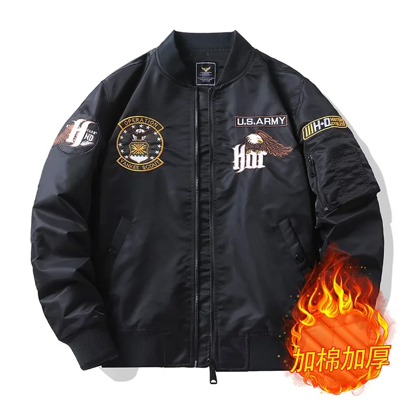 Embroidery Bomber Jacket Men Military Army Tactical Coat Outdoor Windbreaker Long Sleeve Motorcycle Jacket Baseball Jersey Coats