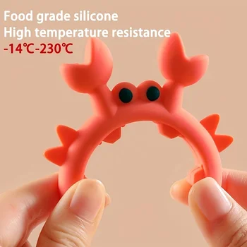 1Pc Silicone Spoon Rest Clamp - Flexible Utensil Holder for Stove and Cookware - Multifunctional Pot Side Clip, Durable Kitchen Tool Accessories, Little Crab Spatula Holder, Kitchen Multifunctional Spatula Holder, Pot Side Anti-Spill Kitchen Spoon Holder, Universal Storage Rack