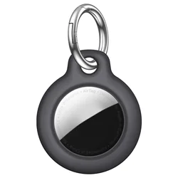 Durable Anti-scratch Cover with Keychain for GPS Tracker Accessories (Black)