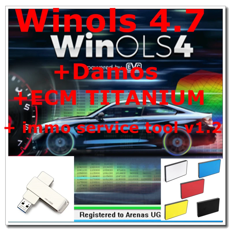 Car Repair Software WinOLS 4.7 With Plugins + Damos + ECM TITANIUM + immo service tool v1.2 All Data Auto Repair Software