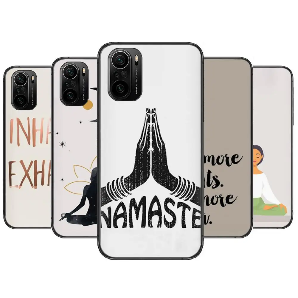 

Hot Sell Yoga Namaste Phone Case For xiaomi redmi POCO F1 F2 F3 X3 Pro M3 9C 10T Lite NFC Black Cover Silicone Back Prett mi 10