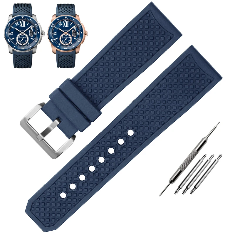 thumbnail image 1 of Correa de reloj de caucho de alta calidad Cartier CALIBRE London Tank W7100056 W7100055 WGCA0010 WSCA0006 WSCA Correa de reloj Citizen de 23 mm, 1 of 5