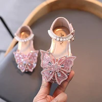 Summer Girls Sandals Fashion Sequins Rhinestone Bow Girls Princess Shoes Baby Girl Shoes Flat Heel Sandals Size 21-35 1