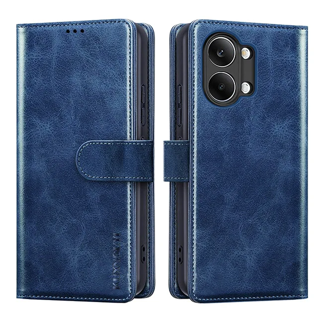 Leather Flip Wallet Phone Case with Magnetic Stand