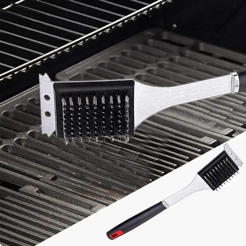 Grill Brush Versatile Grill Cleaning Kit Efficient Scraper Stainless Steel With Handle Scrubber BBQ Brushes For