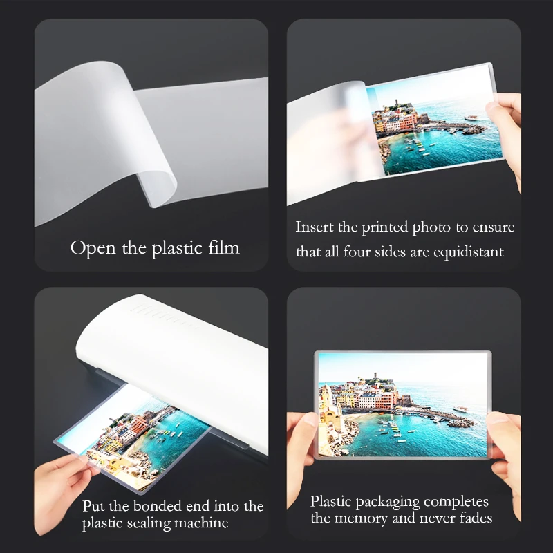 50/100Pcs 3R 4R 5R 6R A4 80 Mic 5/6/7/8inch Laminating Film PET EVA Plastic Filmfor Hot Laminator For Photo/Files/Card/Picture