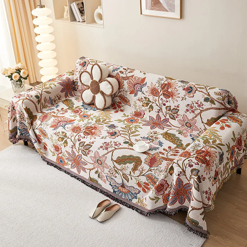 Ethnic Style Sofa Cover Blanket All Cover Geometric Floral Pattern Jacquard Yarn-Dyed Sofa Upholstered Seat Covers sofa cover
