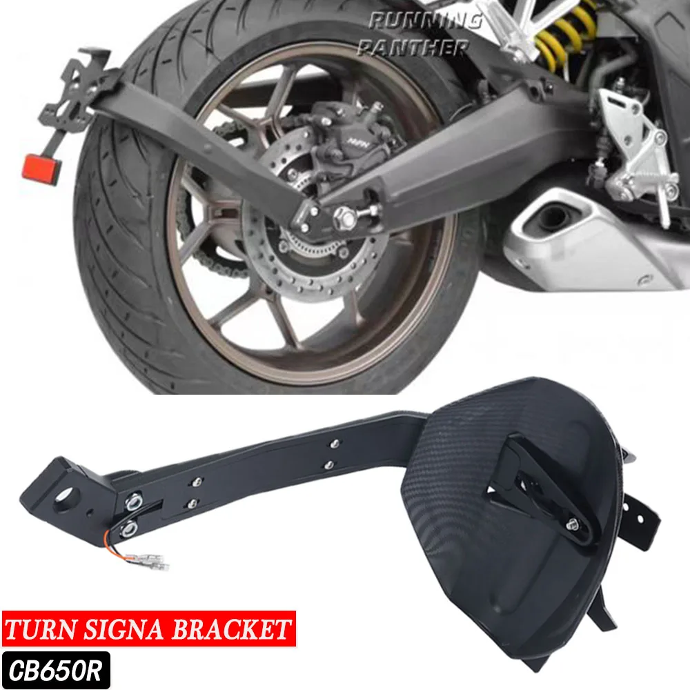 New Motorcycle Rear Wheel Mudguard Fender With License Plate Holder Led Light For Honda Cb560R Cb 650 R Cb 650R 2021 2022 2023
