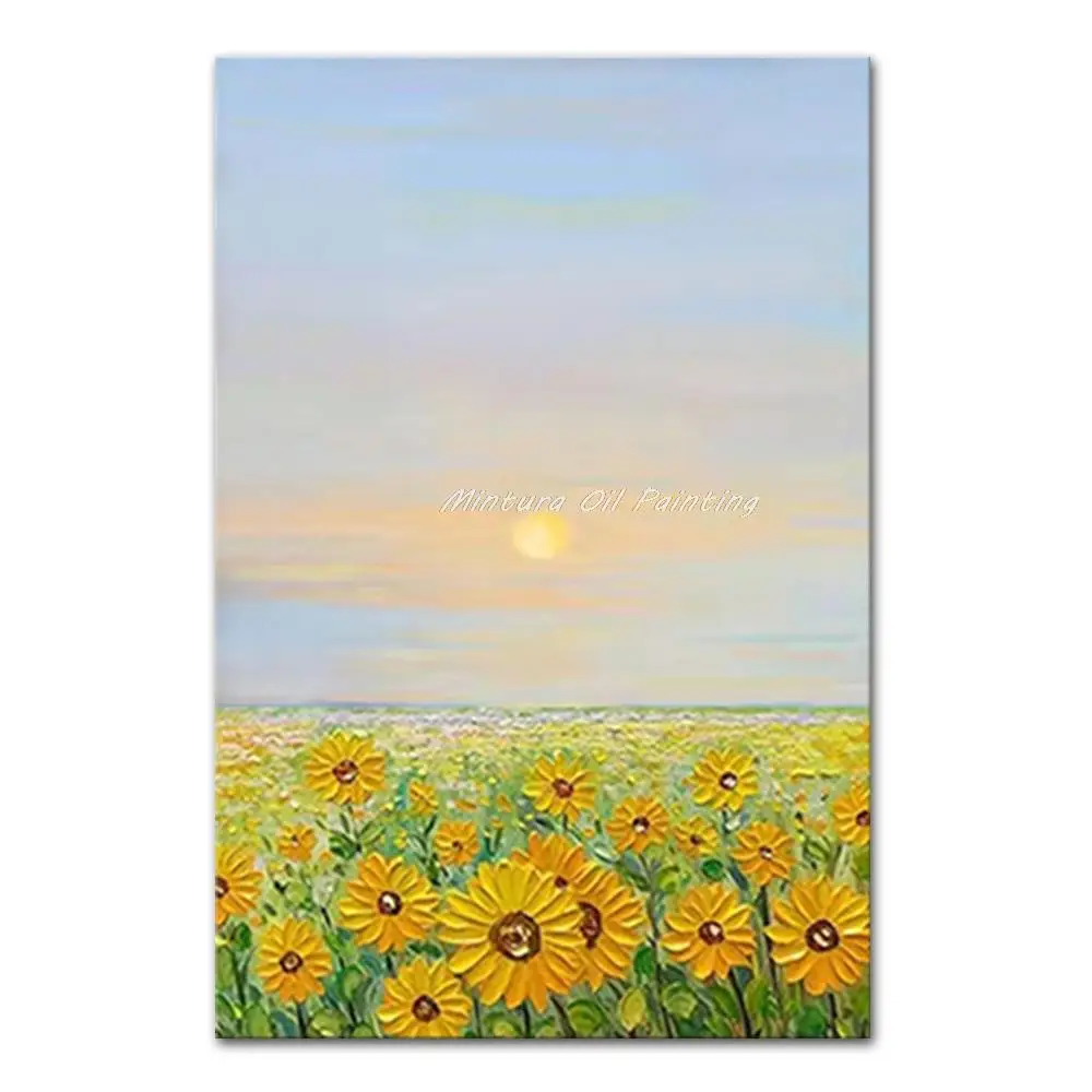 

Mintura Hand-Painted Handmade Oil Paintings on Canva The Beautiful Flower Scene Wall Art for Living Room Home Decoration Artwork