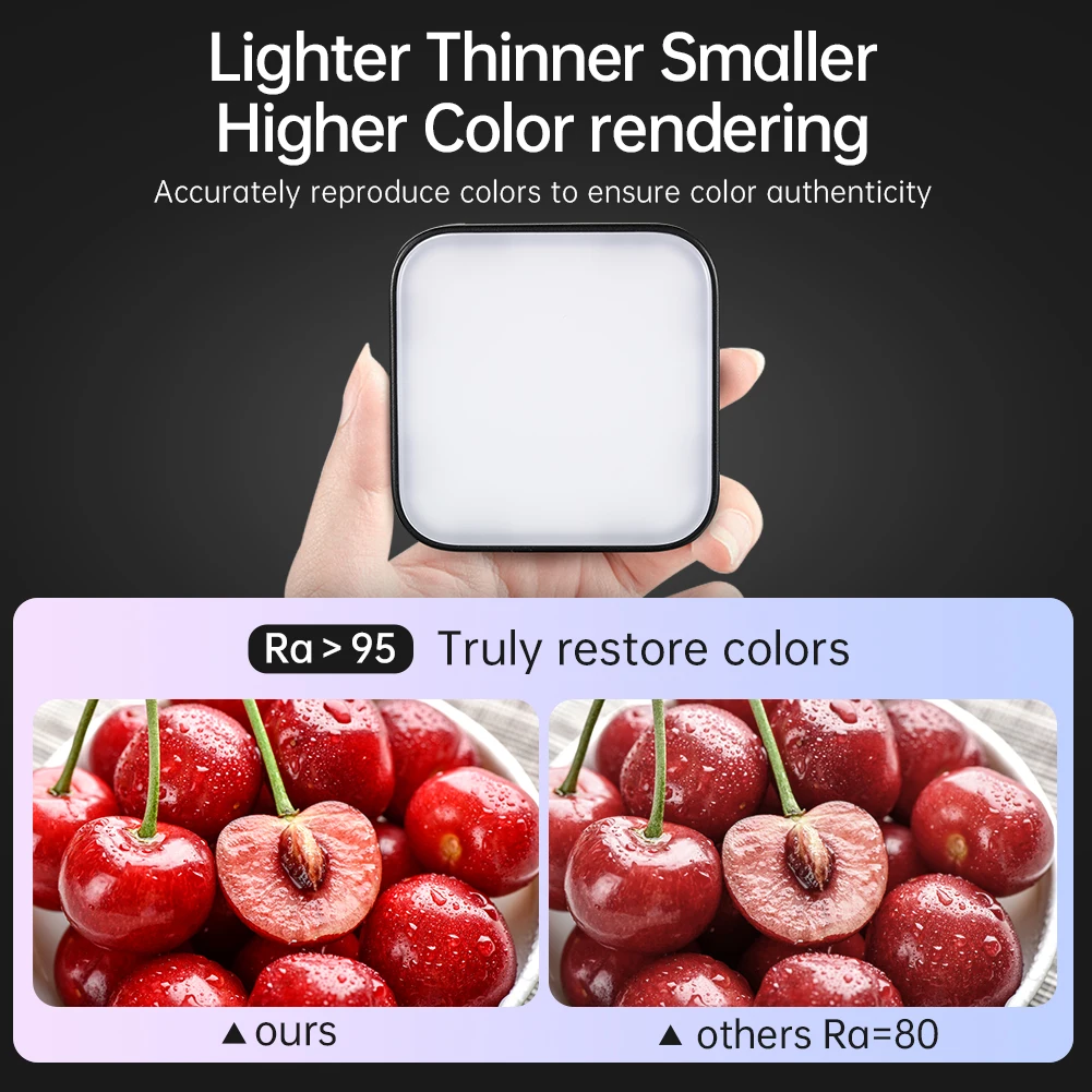 JINBEI P6 미니 RGB 필 라이트 라이브 사진 LED 휴대용 분위기 모바일 카메라 포켓 조명 비디오 램프, 콜드 슈 4 개 포함