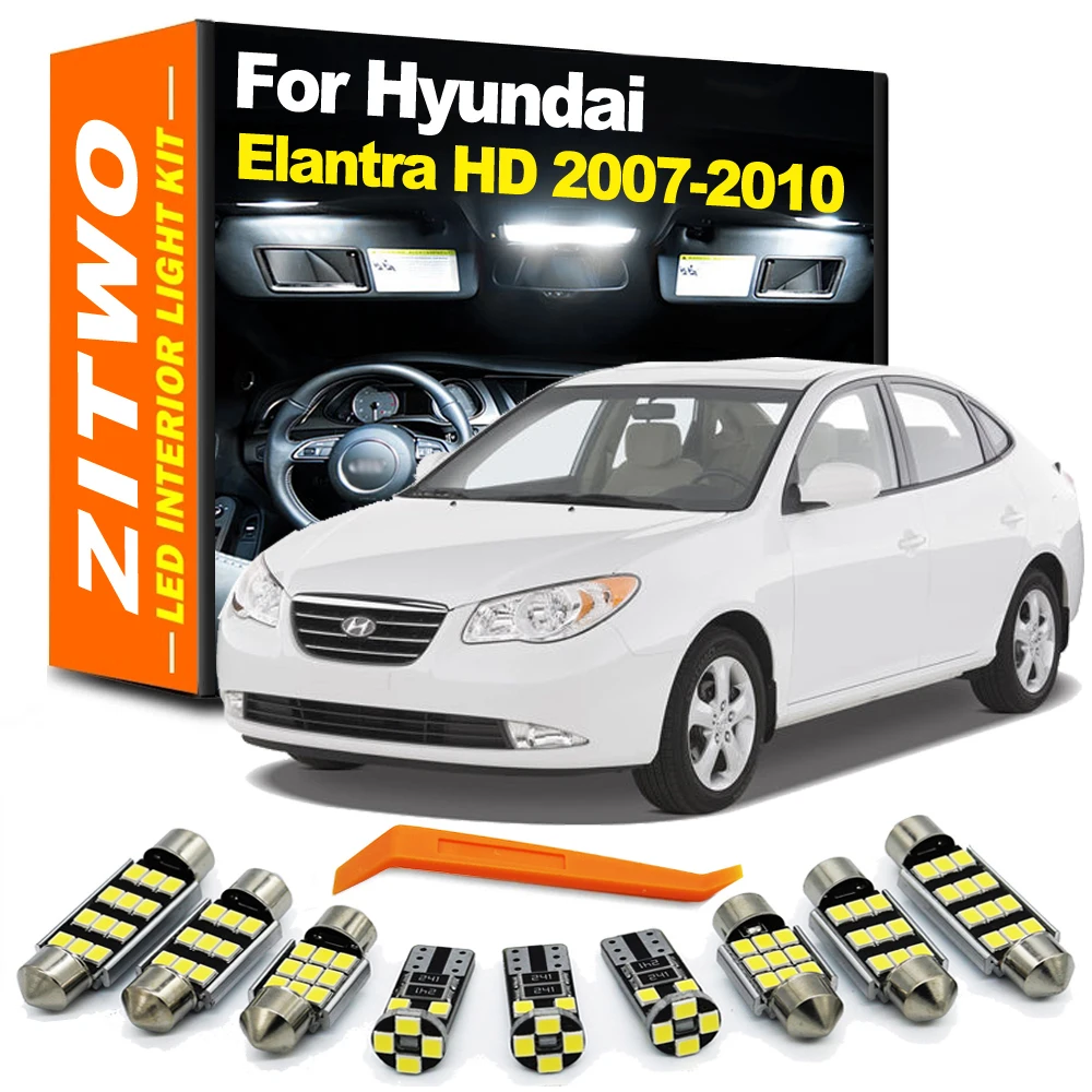 

ZITWO 11Pcs Canbus No Error For Hyundai Elantra HD 2007 2008 2009 2010 Car LED Bulbs Interior Reading Dome Map Plate Light Kit