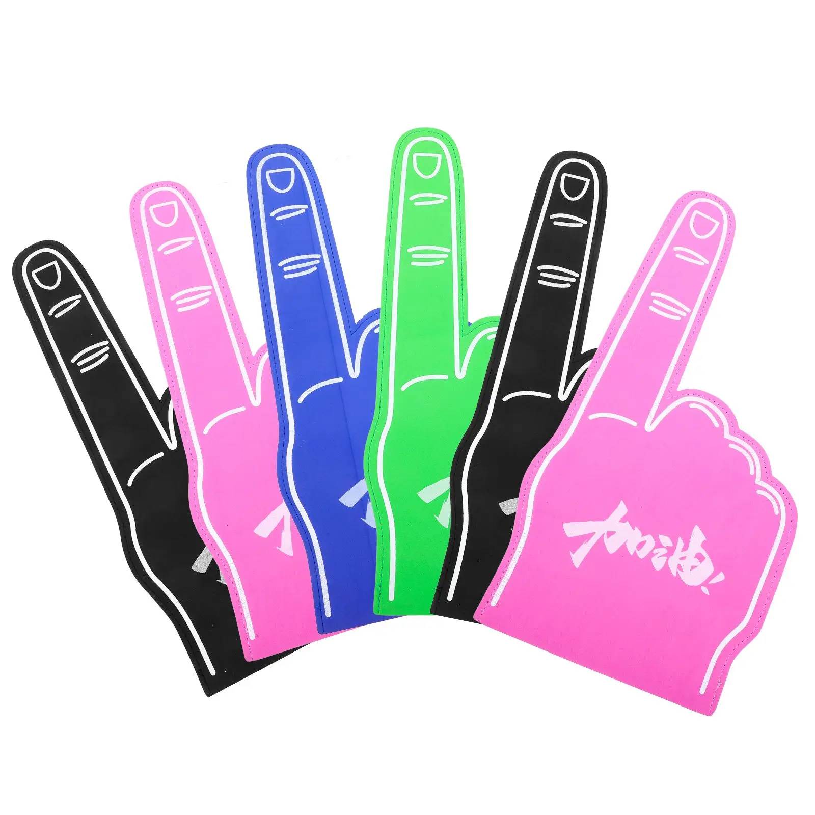 6Pcs Eva Palm Foam Finger Sports Gloves Sporting Events Mini Portable Fan Sporting Events Palm Foam Finger Hand Gloves 1pair weight lifting training gloves women men fitness sports body building gymnastics grips gym hand palm protector gloves