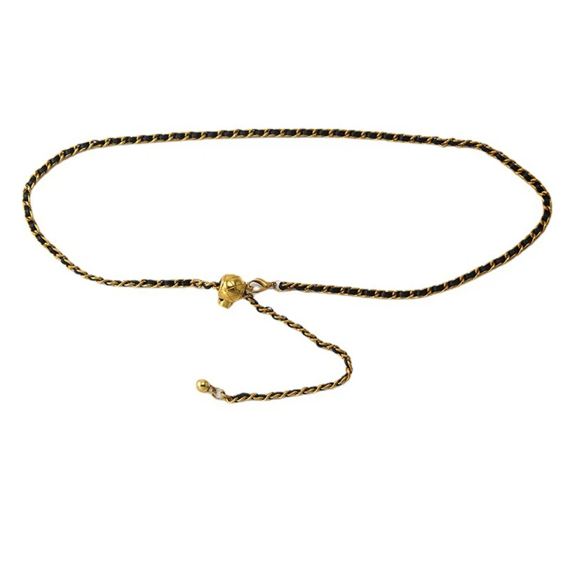 Elegant Golden Metal Chain Belt - Luxury Waist Accessory