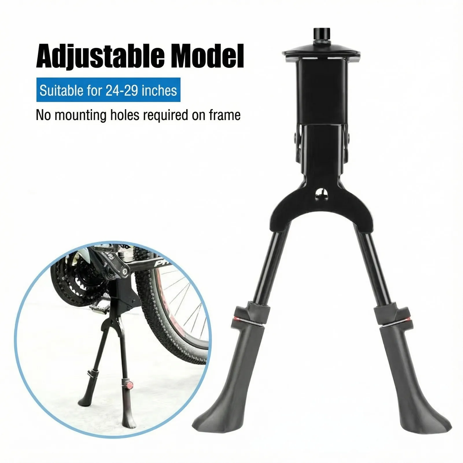 Mountainbike Doppelbein Ständer Heavy Duty Stahl Fahrrad Parkständer Unterstützung für Rennrad Reparatur – Detail 8