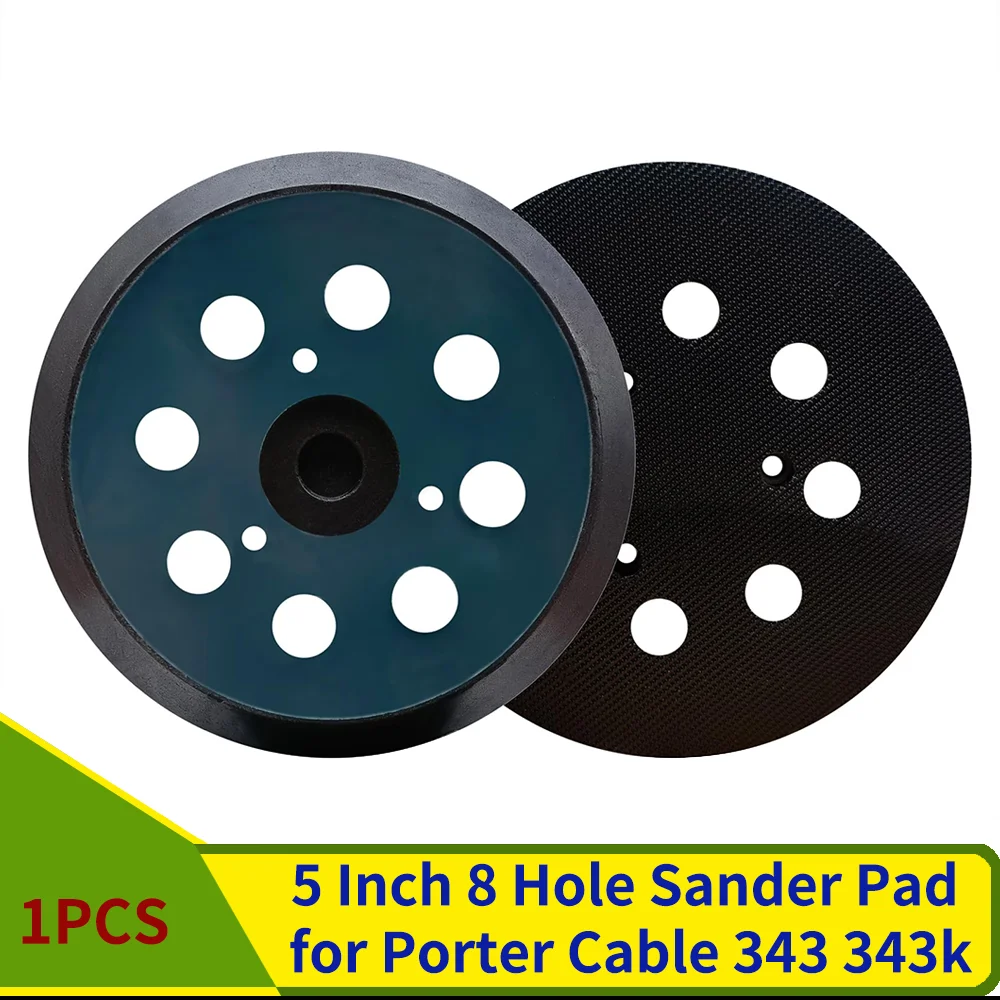 125mm/5 Inch 8 Hole Hook & Loop Sanding Pad for DEWALT DW420,Replacement Sanding Pad for Makita 743081-8/743051-7 Orbital Sander 1pc 5 inch 125mm 8 hole hook