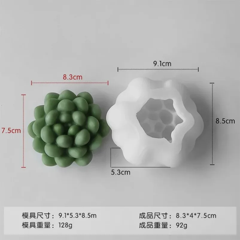 Large Succulent Candle Silicone Mold