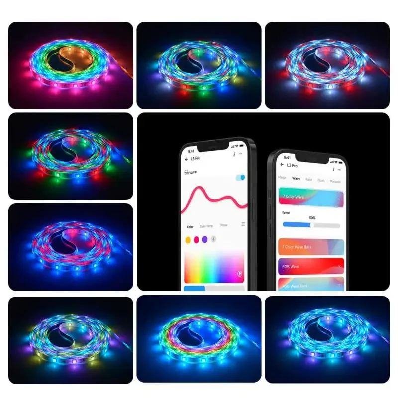 SONOFF L3 Pro 5M WiFi Smart LED Strip Light Flexible RGB Light Decoration LED Lamp Tape Smart Home Via Ewelink Alexa Google Home 3