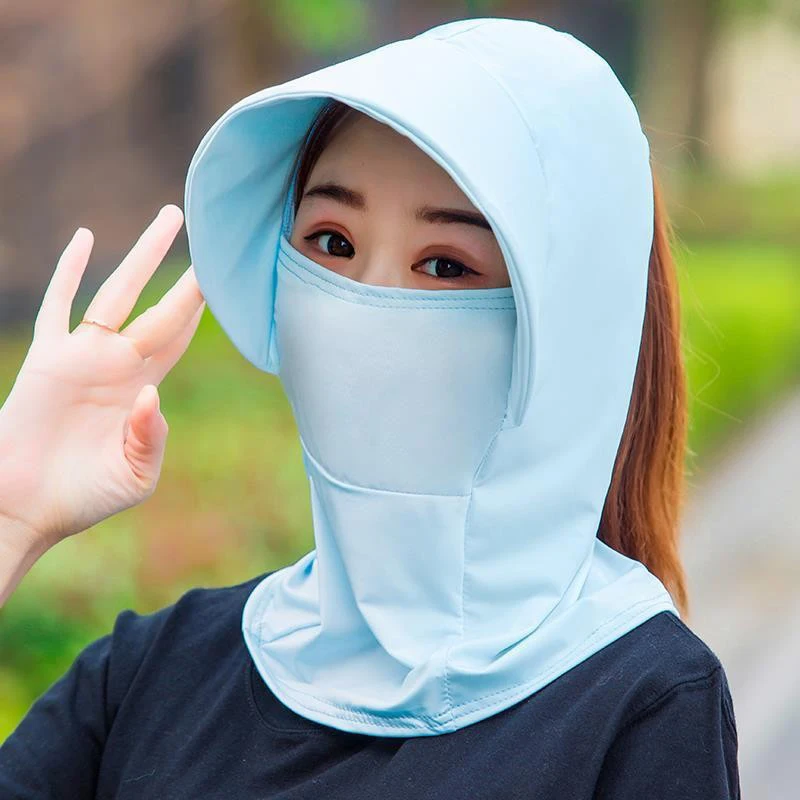여성용 여름 아이스 실크 모자, 통기성 햇빛 차단 모자, 야외 자전거 비치 캡 바이저, 넓은 챙 자외선 차단 햇빛 모자