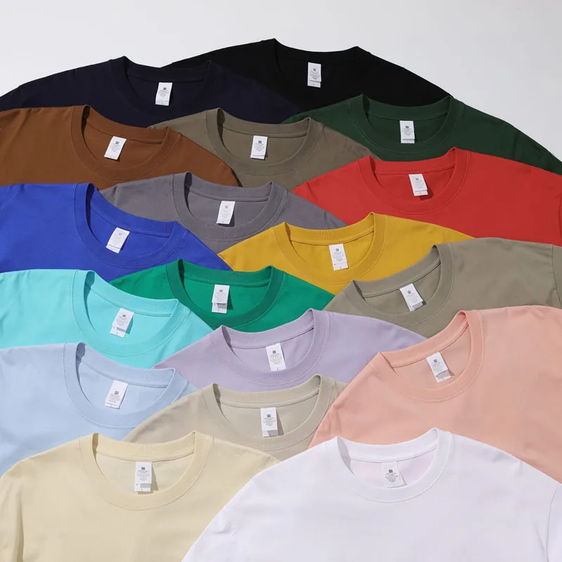 Solid Color T-shirt New Short Sleeve Men's/Women's run golf tennis sport Heavy Pound Cotton White Crewneck Loose Top S-3XL