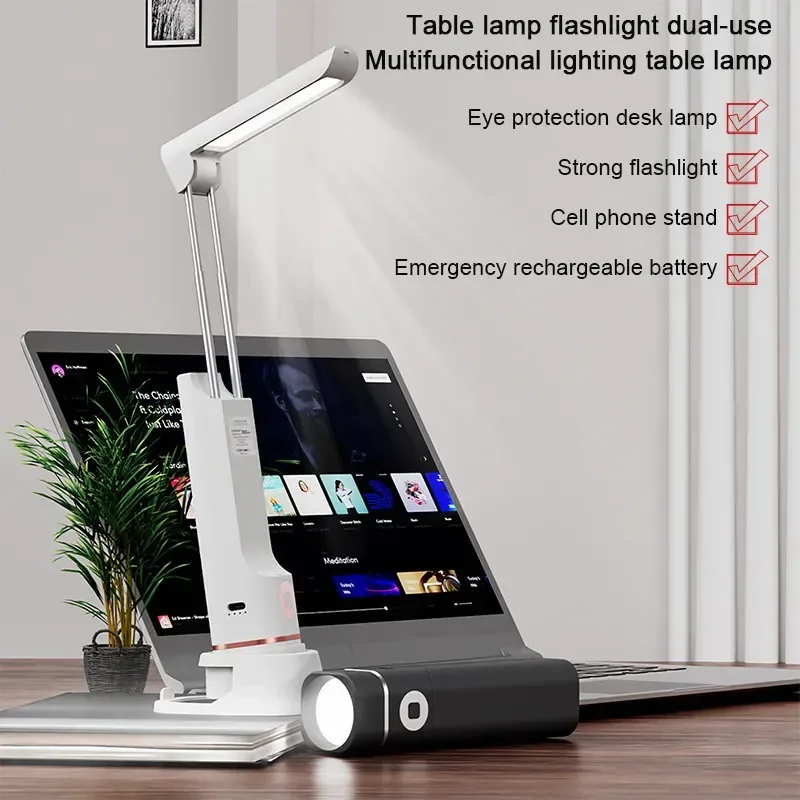 

Foldable Led Desk Lamp Portable Usb Rechargeable Study Table Lamp Touch Dimming Reading Book Night Light for Office Work