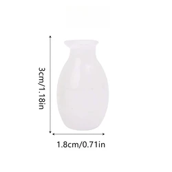 Mini Glass Vase Set - Creative DIY Thumb - Sized Ornaments for Flower Arrangements and Home Decor (WHITE)