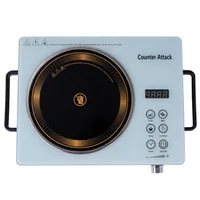 2200W Ceramic Electric Hot Plate,220V Electric Ceramic Stove Touch Control Infrared Cooker,Single Burner Cooktop For Cooking BBQ 1