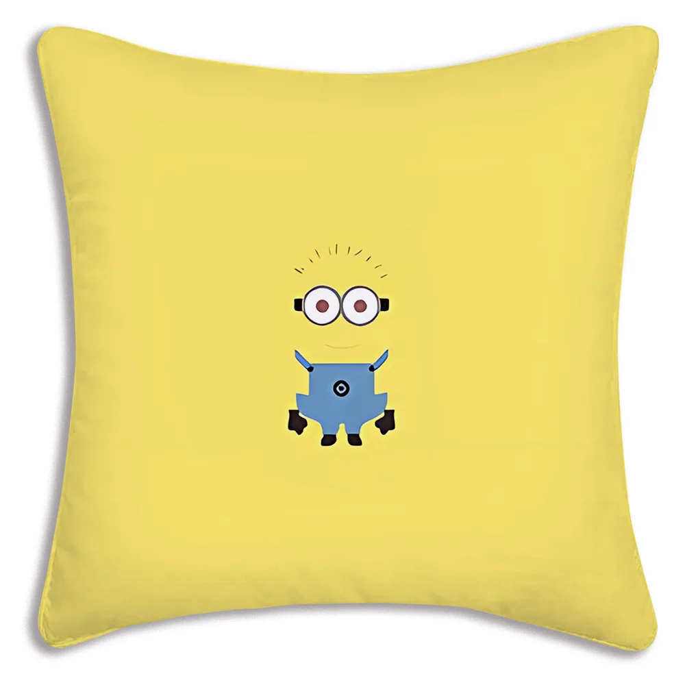 Anime Minions Kawaii Pillow Covers Cartoon Sofa Decorative Home Double-sided Printing Short Plush Cute Cushion Cover 5