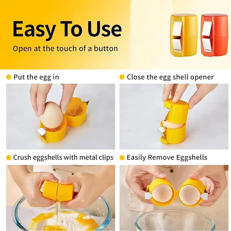 Egg Shell Opener and Cutter Egg Shell Opener Egg Cutter Cracker Gadget Handheld Eggs Breaker Household Eggs Cracker and Separator Kitchen Tools