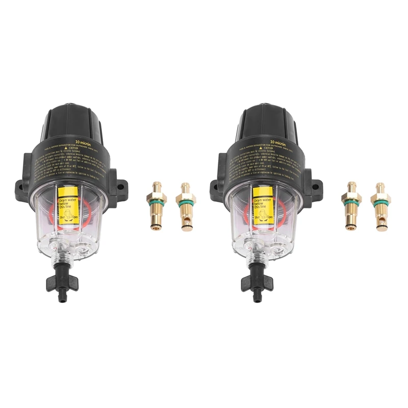 2x-uf-10k-yacht-boat-gasoline-engine-fuel-filter-water-separator-assembly-clear-bowl-all-outboard-motors-fuel-tank