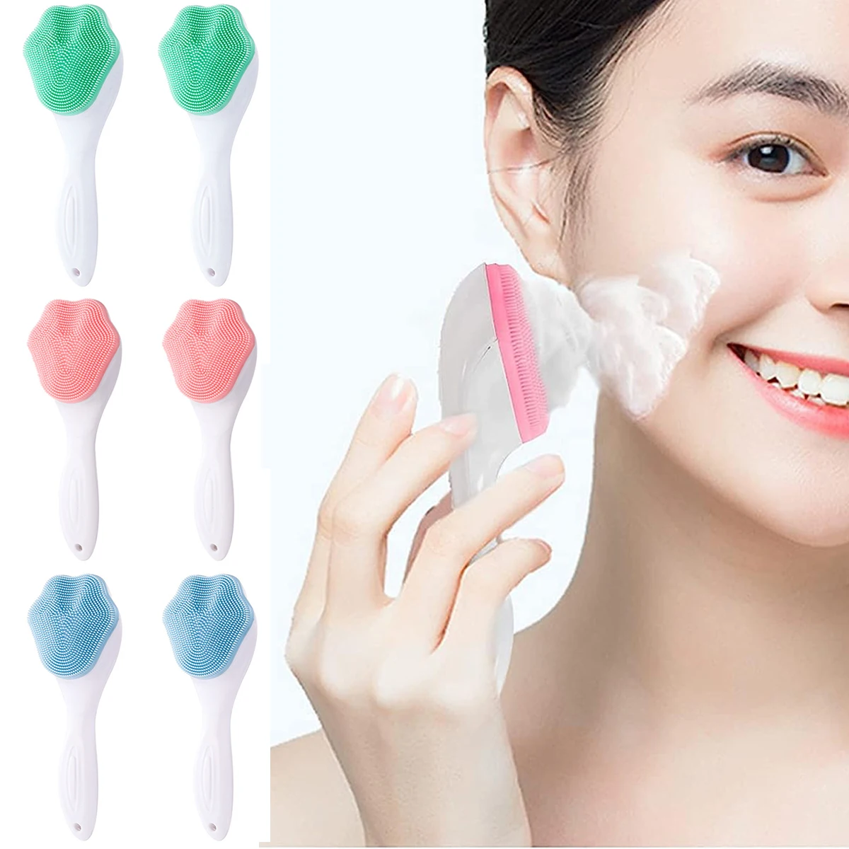 

Silicone Manual Cleaning Brush Skin Friendly Waterproof Face Clean Scrubber Exfoliator Cleanser Makeup Residues Removal