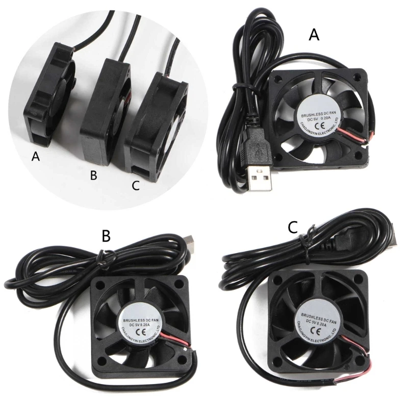 

5x5CM CPU Cooling Fan Replacement DC5V 5500RPM PC Cooler Radiator Exhaust Fan