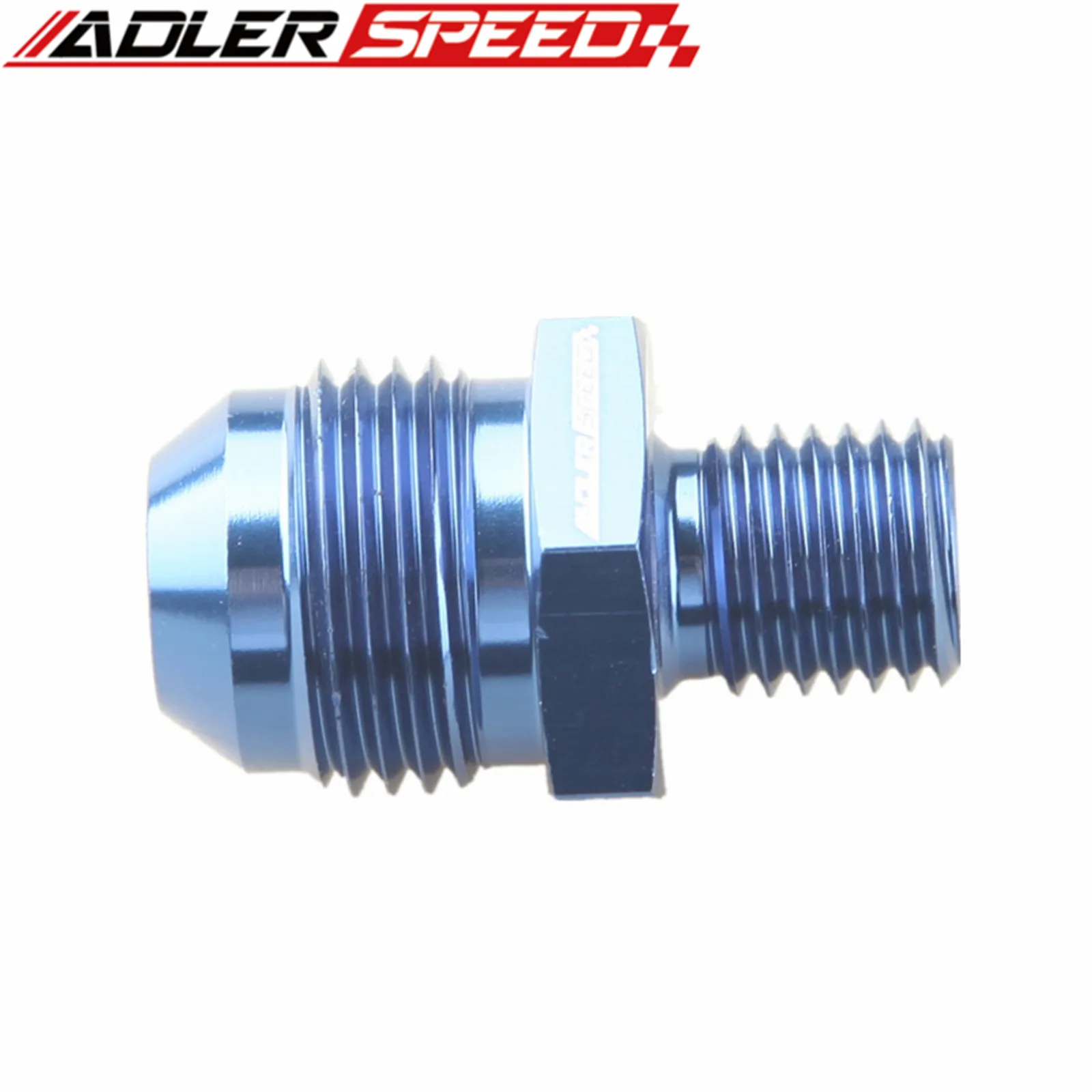 ADLERSPEED 범용 AN4 AN6 AN8 AN10 AN12 AN16 M12/M14/M16 x1.5 미터법 스트레이트 피팅 어댑터 파란색