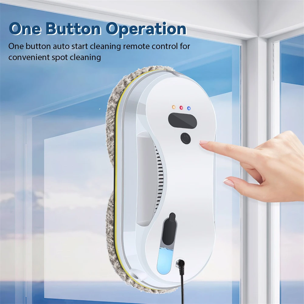 Hause Automatische Spray Fenster Reinigung Roboter 3800Pa Intelligente Elektrische Fenster Glas Wischer Mit Fernbedienung Staubsauger – Detail 4