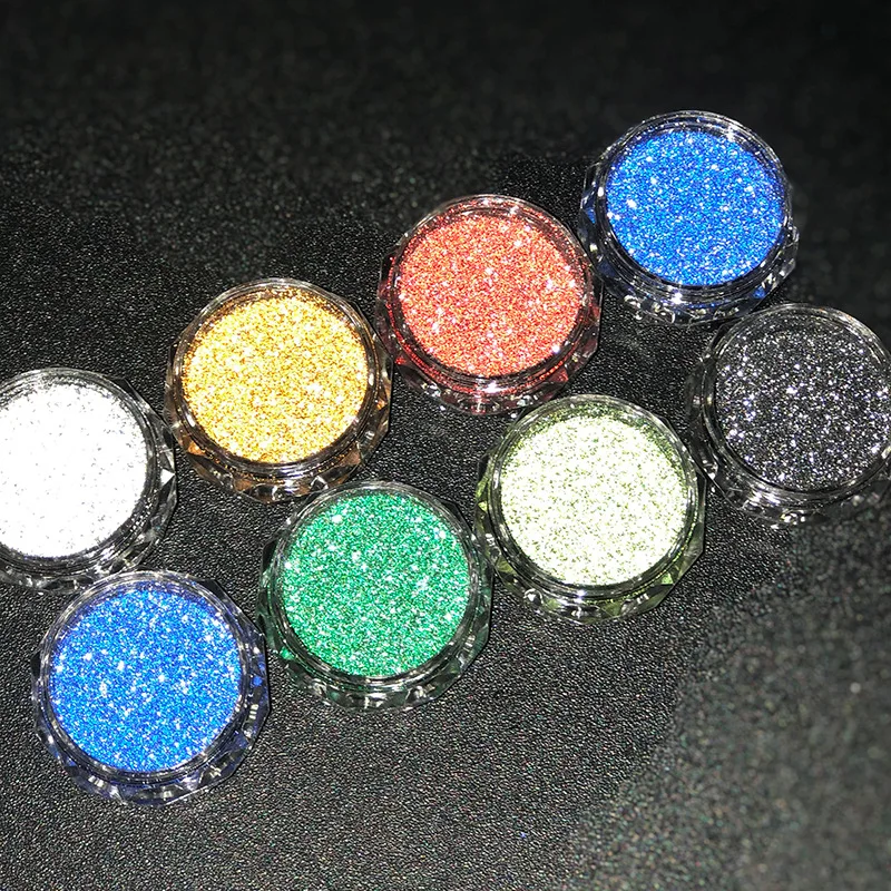 1Pc Reflective Nail Glitter Powder Crystal Rhinestones Sequins Chrome Pigment Dust Iridescent Glass Micro Drill Nail Powder