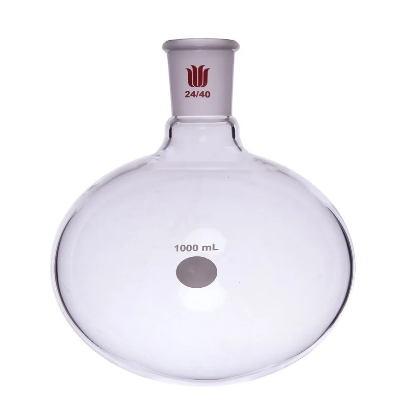 SYNTHWARE 단일 목 둥근 바닥 볼 병, 조인트 24/40, 용량 25mL-5000mL, 붕규산 유리 플라스크
